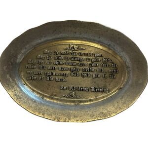 Pewtarex‎ Tray Old Irish Blessing Plate Vintage Home Decor Shamrock Display